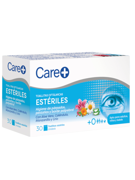 Care + toallitas oftalmicas esteriles