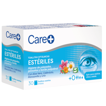 Care + toallitas oftalmicas esteriles