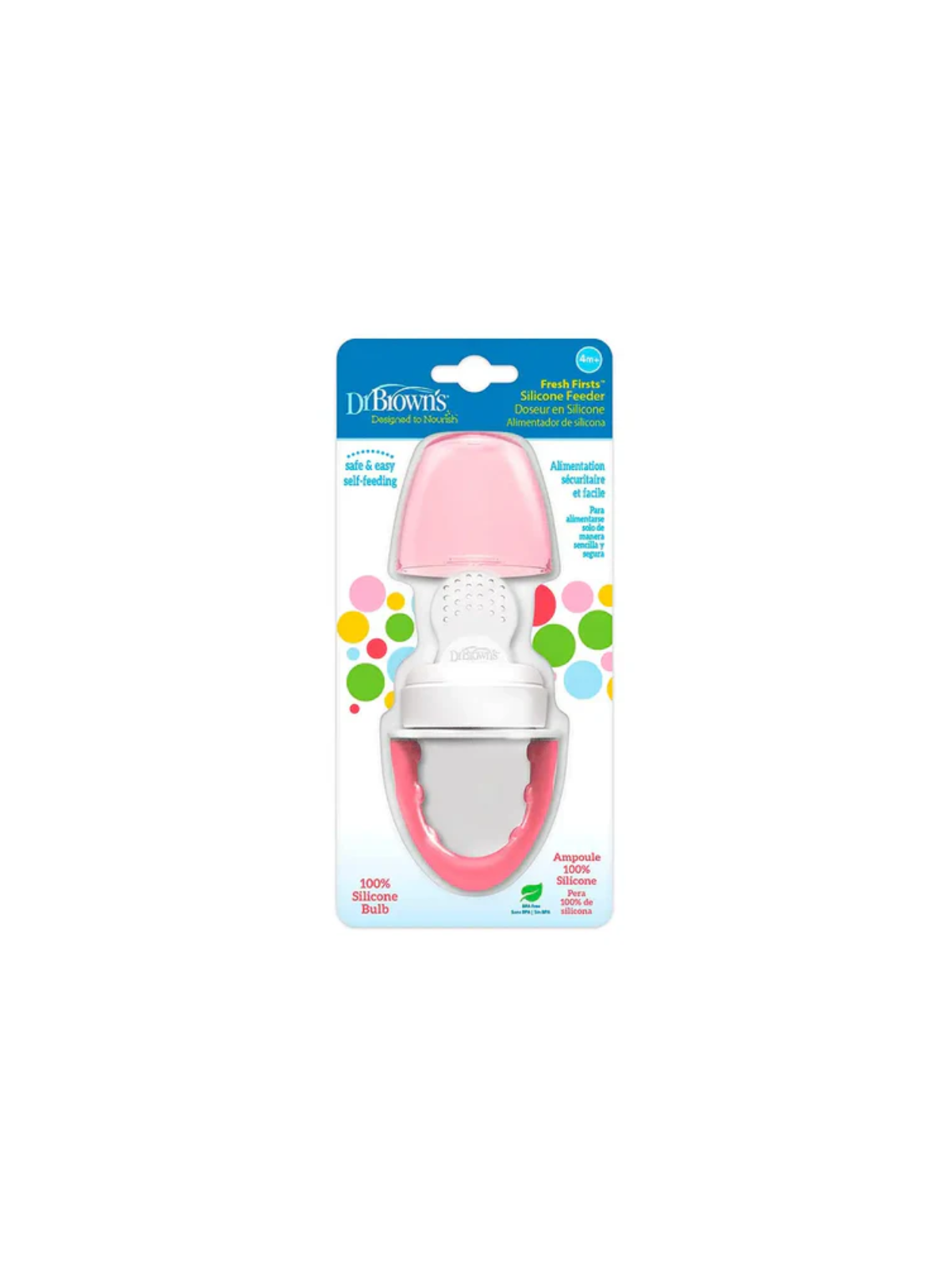 Dr brown´s alimentador antiahogo de silicona rosa 4 m