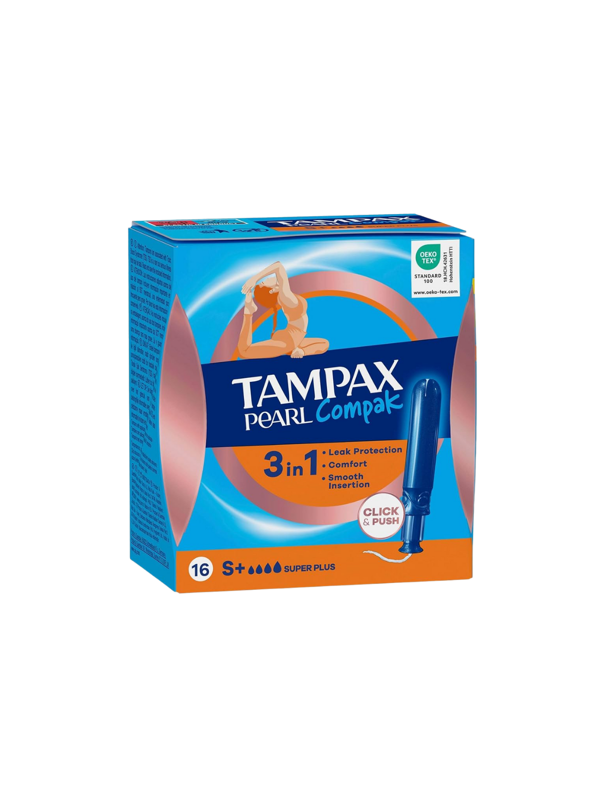 Tampax compak pearl tampon 100% algodon super plus 16 u