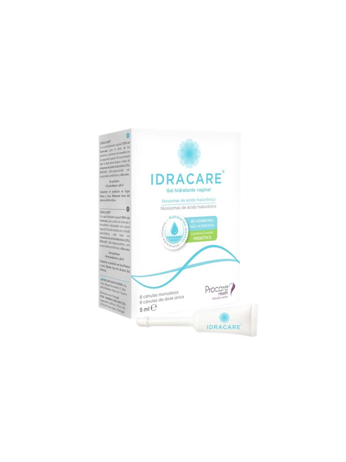 Idracare gel hidratante vaginal 8 canulas monodosis 5 ml