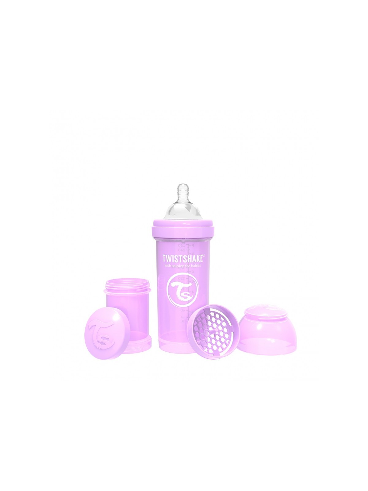 Twistshake biberon anticolico pastel morado 260 ml