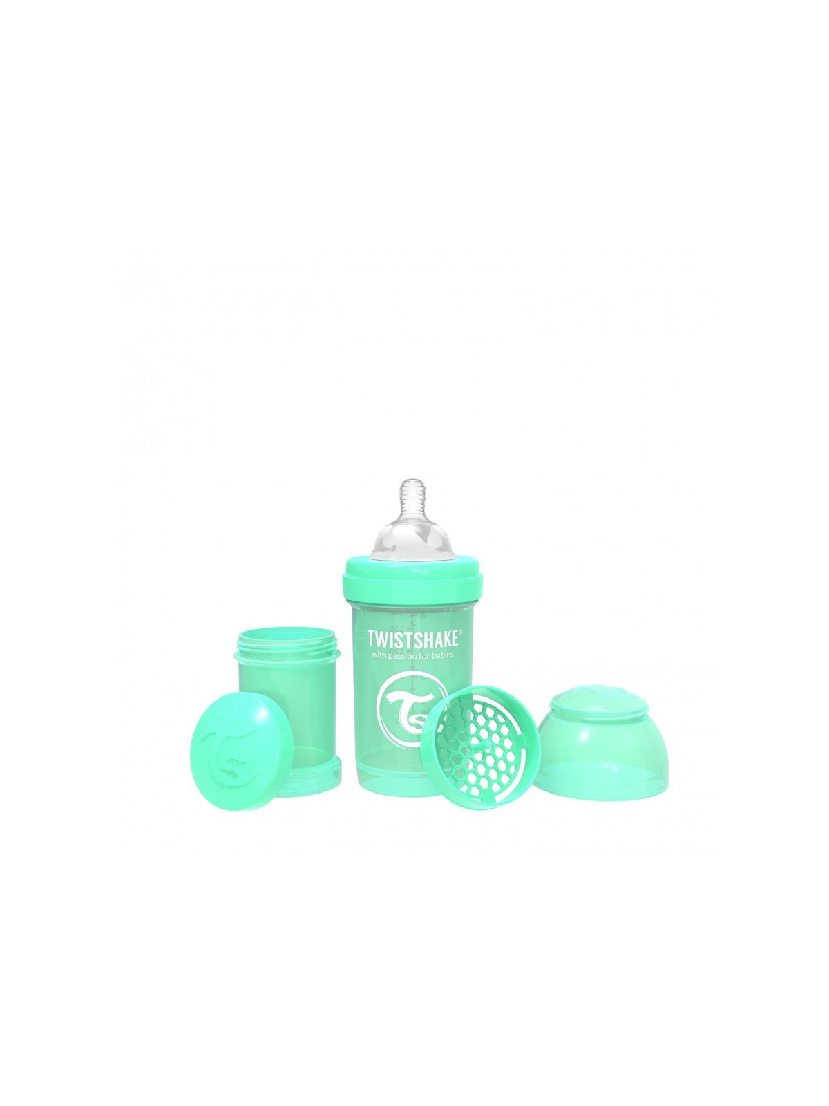 Twistshake biberon anticolico pastel verde 180 ml