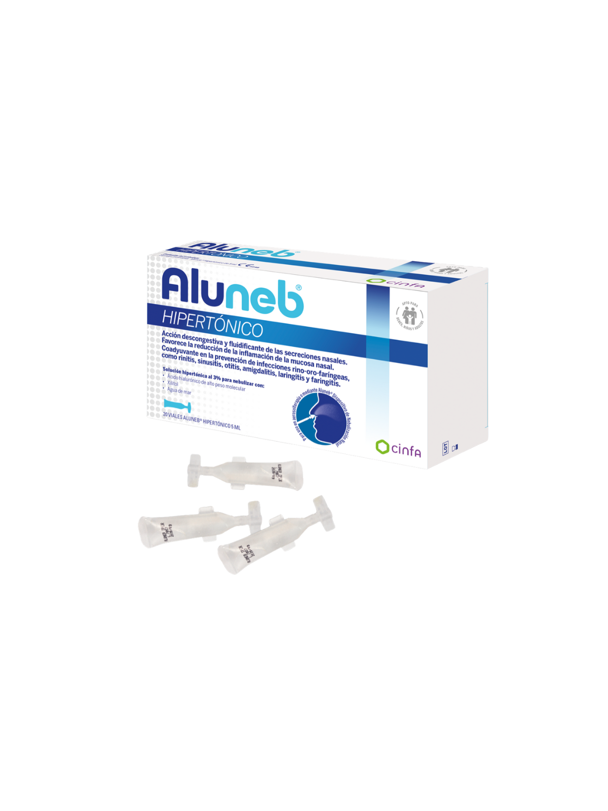 Aluneb Hipertónico 20 viales 5 ml