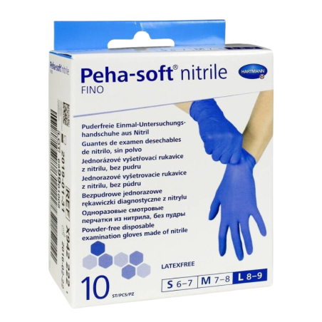 Guantes nitrilo desechables peha-soft talla L 10 uds