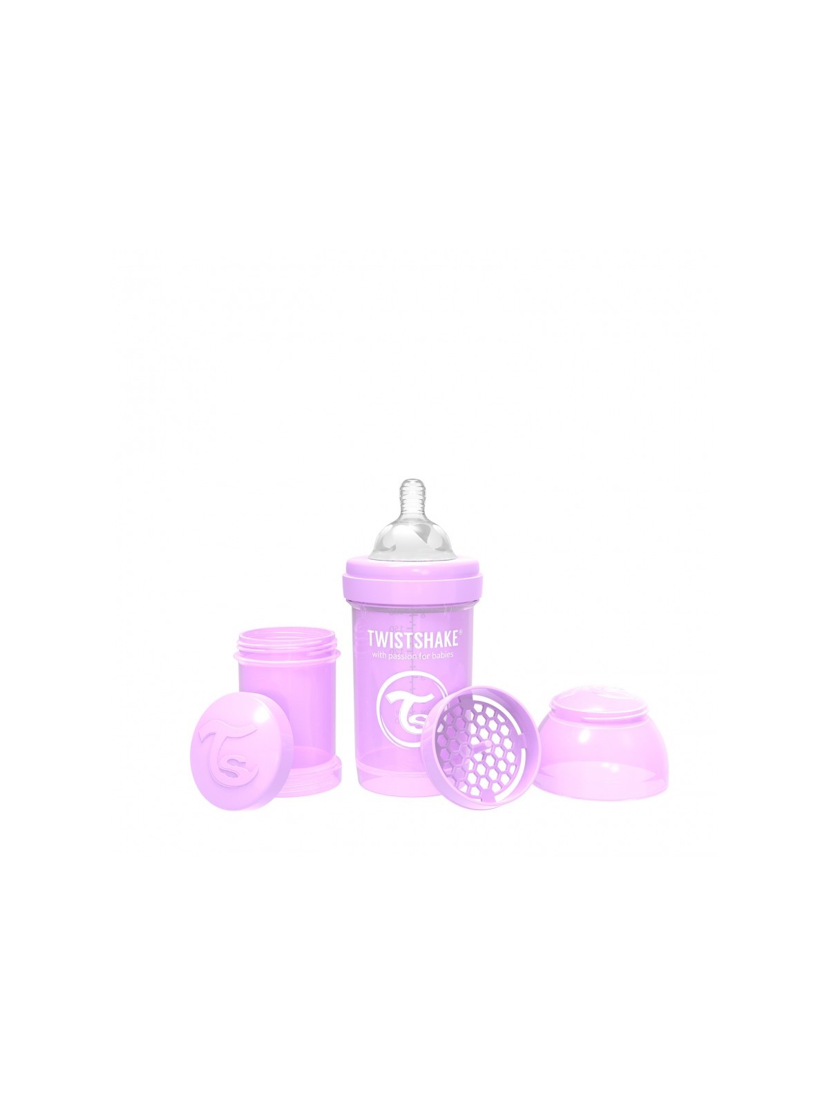 Twistshake biberon anticolico pastel morado 180 ml