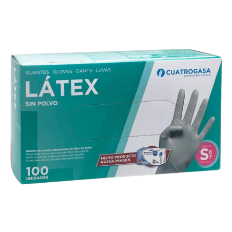Cuatrogasa Guantes Látex Sin Polvo Talla S 6 - 7 100 unidades