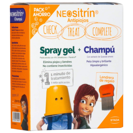 Neositrin 100 % spray + champu antipiojos kit