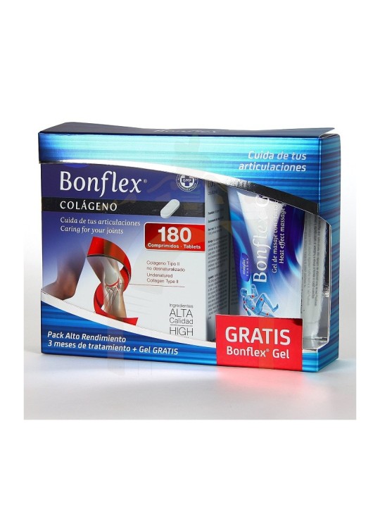 Mayla Pharma Pack Bonflex Colágeno 180 cápsulas y Gel de Efecto Calor 100 ml