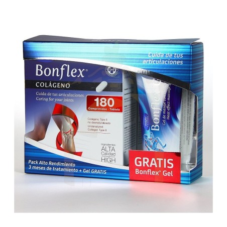 Mayla Pharma Pack Bonflex Colágeno 180 cápsulas y Gel de Efecto Calor 100 ml
