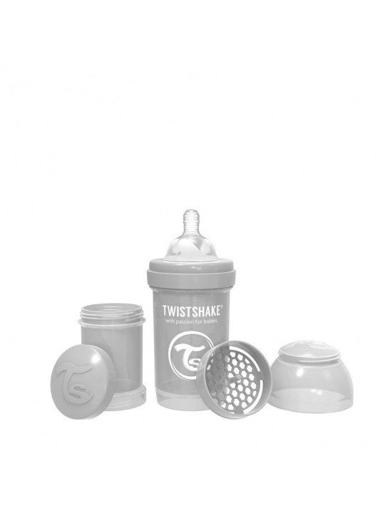 Twistshake biberon anticolico pastel gris 180 ml