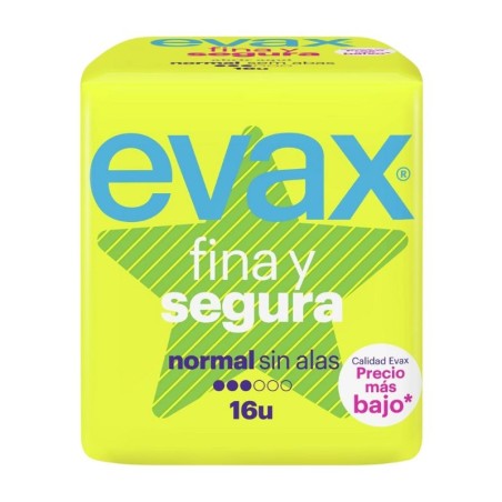 Compresa Evax Fina y Segura Normal Sin Alas 16 unidades