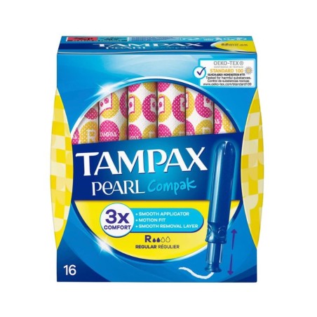 Tampax Compak Pearl Tampon 100% Algodón Regular 1