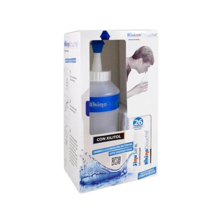 Rhinodouche pack irrigador nasal + sinusal XL 500ml + 26 sobres mezcla de sales 5g