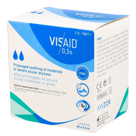 Visaid 0.3% gotas oculares esteril 0.4ml 30 monodosis