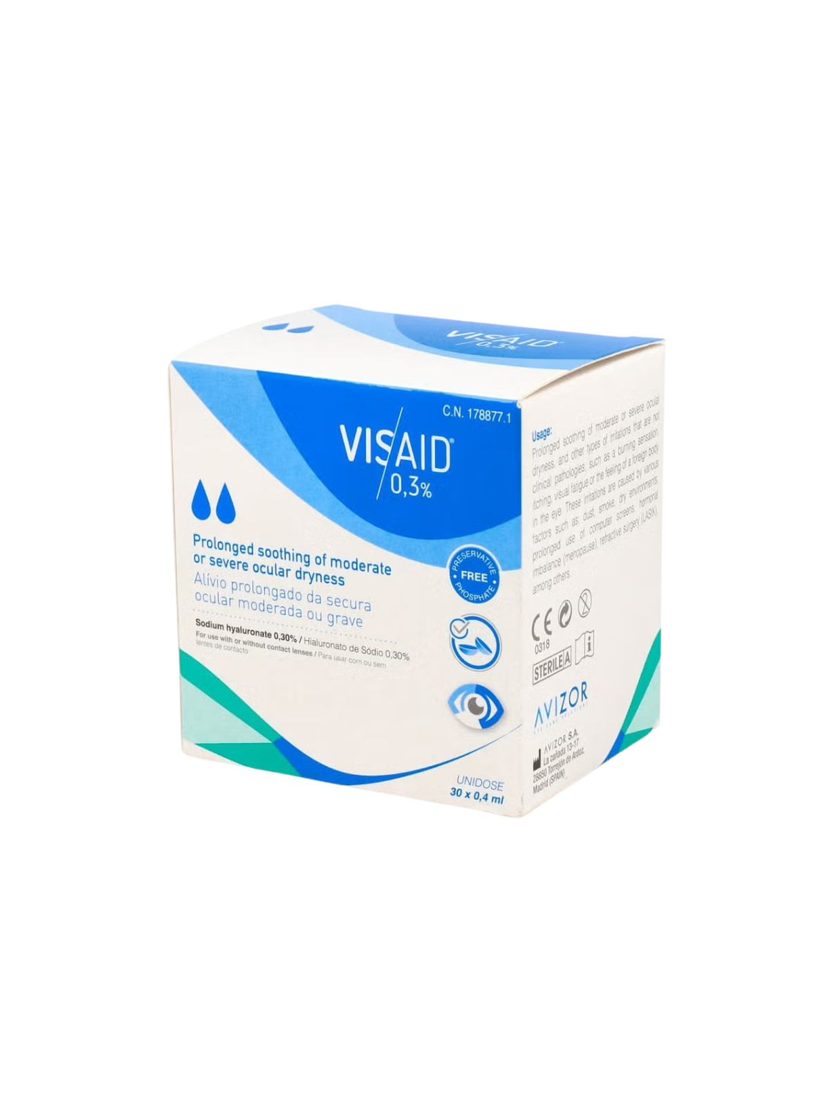 Visaid 0.3% gotas oculares esteril 0.4ml 30 monodosis