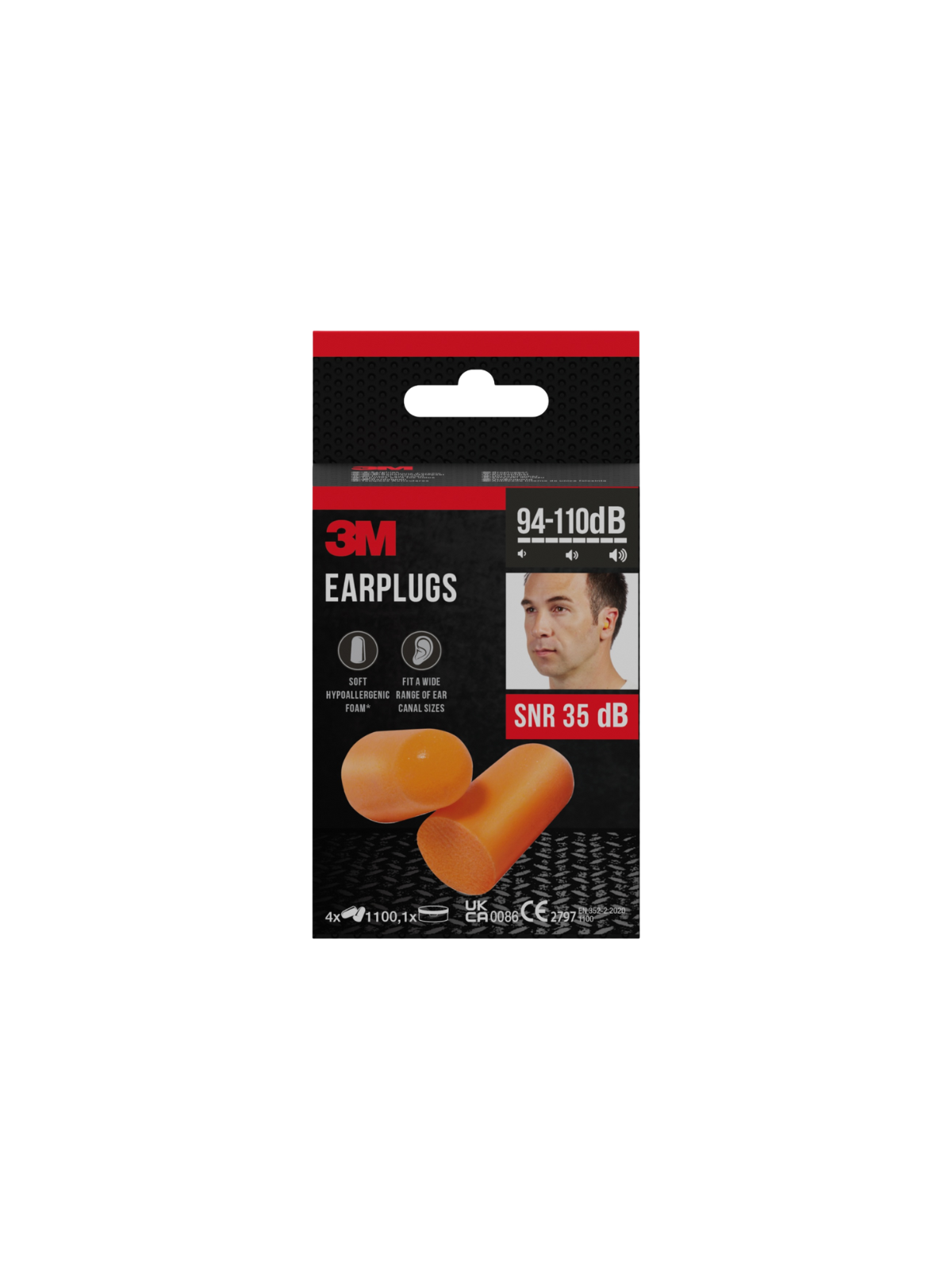 3M tapones oidos poliuretano ruido 4 pares con caja de almacenamiento