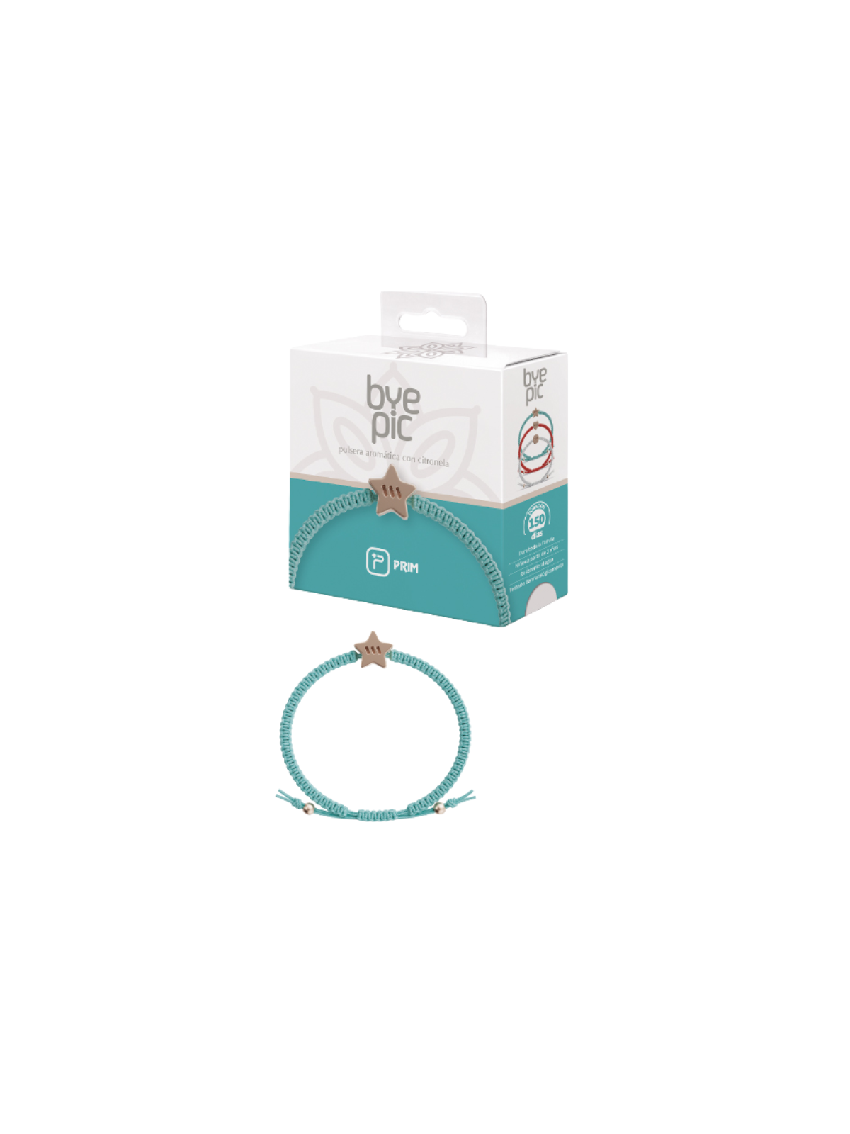 Byepic pulsera citronela nudo azul estrella