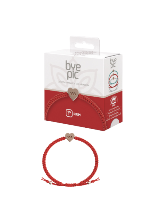 Byepic pulsera citronela nudo rojo corazon