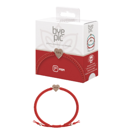 Byepic pulsera citronela nudo rojo corazon