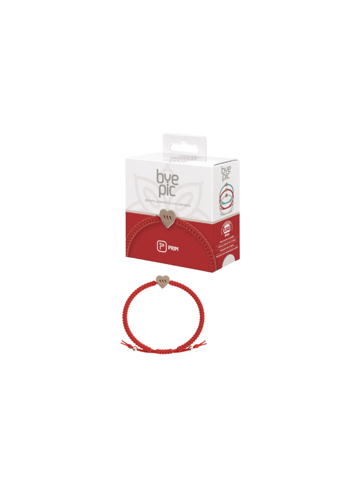 Byepic pulsera citronela nudo rojo corazon