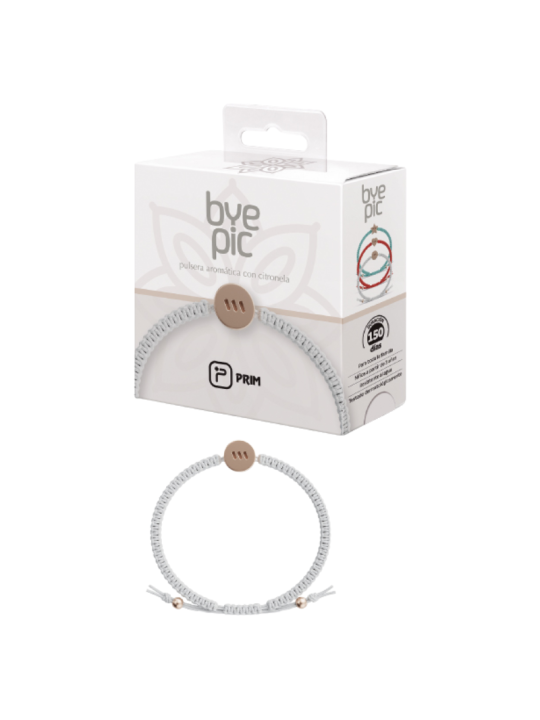 Byepic pulsera citronela nudo blanco circulo