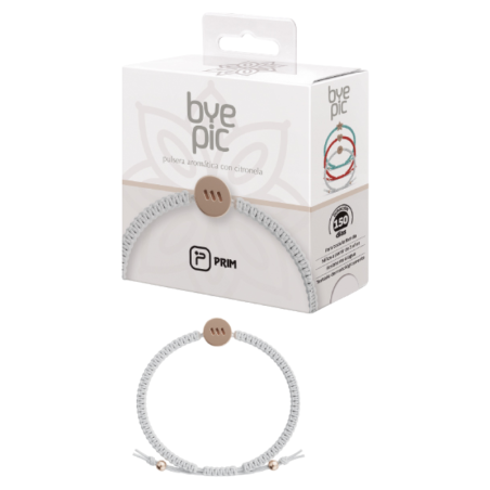 Byepic pulsera citronela nudo blanco circulo