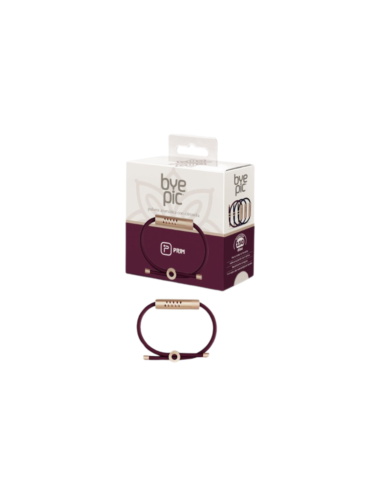 Byepic pulsera citronela cordon granate