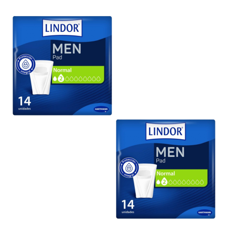 Lindor men pack protector incontinencia orina ligera 2 gotas 28 unidades