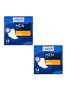 Lindor men pack protector incontinencia orina ligera 4 gotas 28 unidades