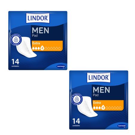 Lindor men pack protector incontinencia orina ligera 4 gotas 28 unidades