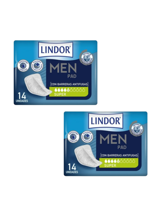 Lindor men pack protector incontinencia orina ligera 5 gotas 28 unidades